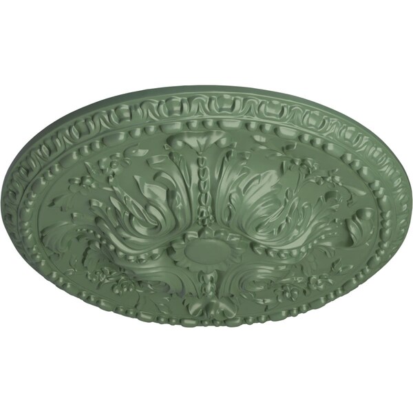 Amelia Ceiling Medallion (Fits Canopies Up To 2 3/8), Hnd-Painted Athenian Green, 19 5/8OD X 3/4P